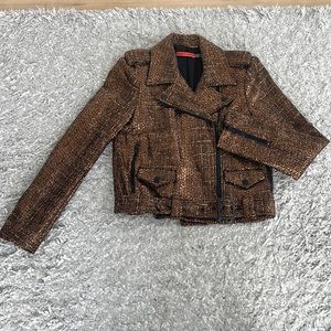 Alice + Olivia Bronze Biker Jacket, size: XS, Like New